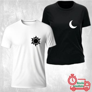 Imagem de Kit 2 Camisetas Casal Dia E Noite Sol E Lua - Bless Prints