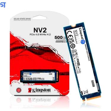 Imagem de SSD M.2 Kingston NV2 500GB / NVMe PCIe 4.0 x4, Gen4- (SNV2S/500G) Leitura 3500MB/s, Gravação 1300MB/s - SNV2S/500G