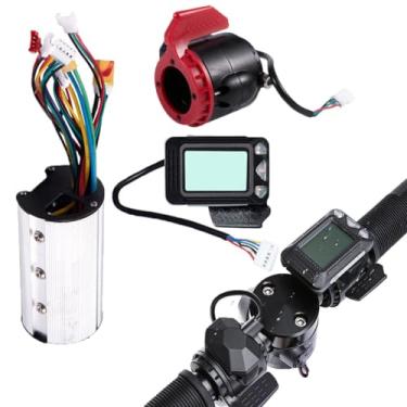 Imagem de Kit de visor LCD para controlador de motor Ebike, kit de controle de painel LCD à prova d'água de 36 V, kit de controle sem escovas, controlador de motor de bicicleta elétrico com visor LCD à prova d'água, conjunto de painel para scooter de bicicleta elétrica