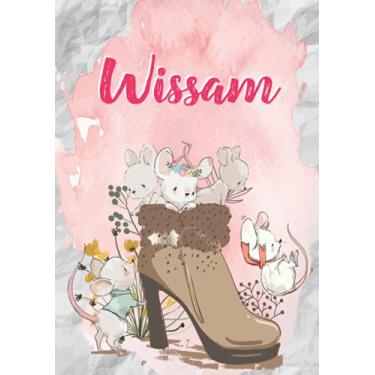Imagem de Wissam: Carnet de notes A5 | Prénom personnalisé Wissam | Cadeau d'anniversaire pour fille, femme, maman, copine, sœur | Souris mignonnes en bottes | 120 pages lignée, Petit Format A5 (14.8 x 21 cm)