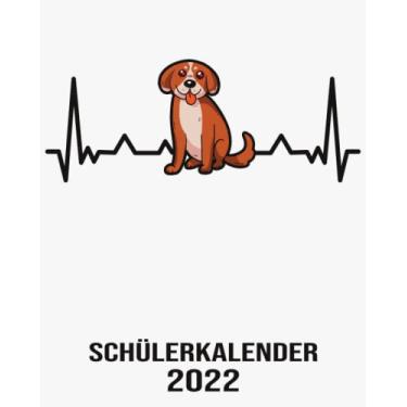 Imagem de Schülerkalender 2022: 8x10 Kalender von 01/2022 - 12/2022 1 Tag = 1 Seite mit großem Tageskalender und großartiger Übersicht. Monatsübersicht, ... Kalenderbuch / Herzschlag Hundekalender