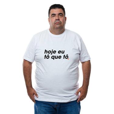Imagem de Camiseta Plus Size Masculina Algodao Frase Hoje Eu To Que To Com Abridor De Garrafas Integrado