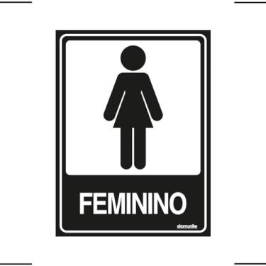 Imagem de Placa De Sinalização Banheiro Feminino 15x20 Ekomunike - A-465 F9e