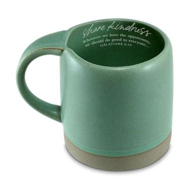 Imagem de Lighthouse Christian Products Share Kindness - Gálatas 6:10 - Caneca de cerâmica verde espuma marinha 510 g