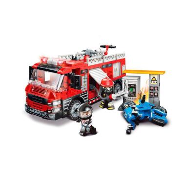 Imagem de Blocos De Montar Bombeiros Ao Resgate Posto De Combustivel 275 Peças - Qman 12022