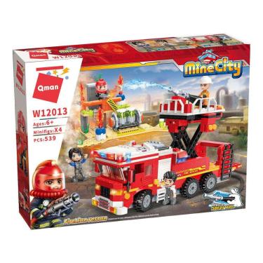 Imagem de Blocos De Montar Bombeiros Ao Resgate Na Estação 539 Peças - Qman 12013