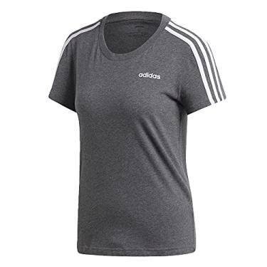 Imagem de adidas Camiseta slim Essentials 3s, cinza escuro/roxo matizado, PP
