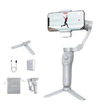 Imagem de Gimbal de telefone de 3 eixos com luz de preenchimento ajustável, estabilizador para sm...