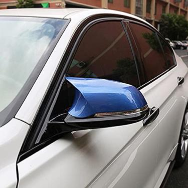 Imagem de Tampa de substituição do espelho retrovisor da porta para BMW F20 F22 F23 F30 F31 F32 F33 F36 F87 M2 X1 E84 (conjunto com 6 azuis, estilo chifre de substituição)