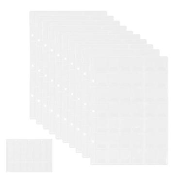 Imagem de 10 folhas de páginas de coleção de moedas, 15 x 17 cm, 3 furos para álbum de moedas, protetores de fichário para coleção de selos de moedas medalhão suprimentos para coleta de moedas 9,92" x 7,87" 2