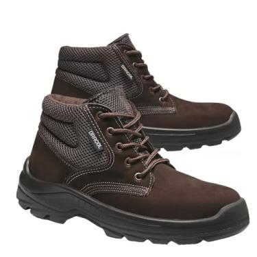 Imagem de Bota Botina Nobuck Epi Bracol Bae Dubai Cor Preto Bico Pvc (Moderno, MARROM, BR, Adulto, Numérico, 36)