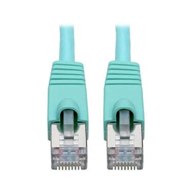 Imagem de Cabo Ethernet Tripp Lite Cat6a (M/M), cabo Cat6a blindado, cabo de rede STP, 10 Gbps, PoE, Aqua, 3 pés (N262-003-AQ)