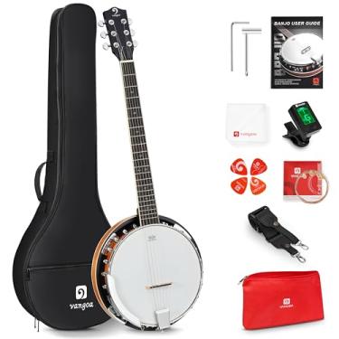 Imagem de Vangoa Guitarra banjo de 6 cordas tamanho completo, guitarra banjo de 96 cm com ressonador fechado atrás, cabeça remo, banjitar iniciante, kit de banjo de seis cordas para adultos e adolescentes