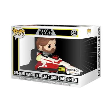 Imagem de Funko Pop! Rides: Star Wars - OBI-WAN Kenobi In Delta 7 - Amazon exclusivo - figura de vinil colecionável - ideia de presente- Mercadoria oficial - brinquedos para crianças e adultos - Filmes fãs