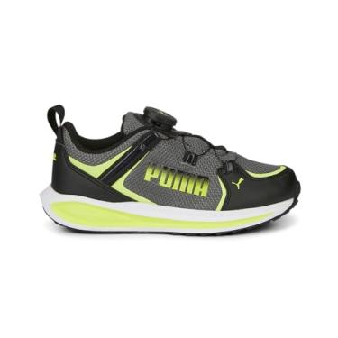 Imagem de PUMA Tênis infantil unissex Twitch Runner Disc, Castlerock Light Lime-Puma Preto, 11.5 Little Kid