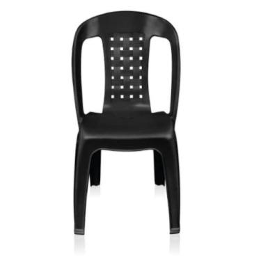 Imagem de Cadeira Plástica Adulto VM Bistrô Preta Multiuso Resistente
