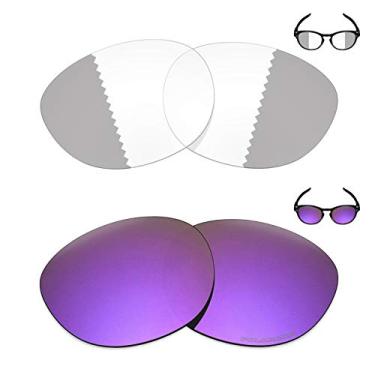 Imagem de 2 pares de lentes de reposição para óculos de sol Oakley Latch da Mryok+ - cinza eclipse fotocromático/roxo plasma