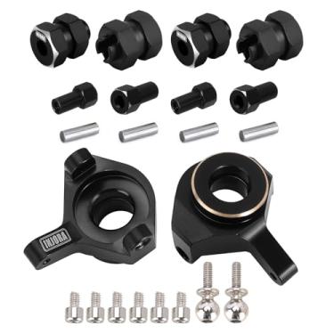 Imagem de INJORA RC Brass Steering Knuckle and Black Hex Extension kit for Axial Scx24 Upgrades AXI90081 Upgrades Parts 1/24 RC Crawler Car Accessories