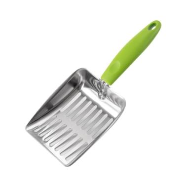 Imagem de Generic Cat Litter Pet Cleaning Scoop Long Handle Cleaner Tool Cat Sand Scoop Kitty Metal para coelhos filhotes, Verde