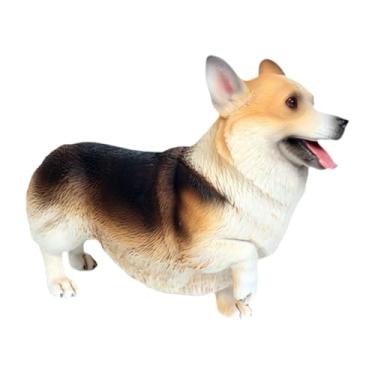 Imagem de YIJU Estátua de cachorro corgi, figura de cachorro, brinquedo pré-escolar, mini esculturas educacionais, pequeno brinquedo de animal para lembrancinhas, Marrom