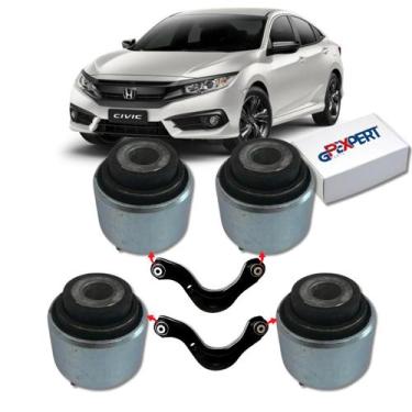 Imagem de Kit 4 buchas do braço curvo traseiro civic g10 2017 2018 2019 2020 202