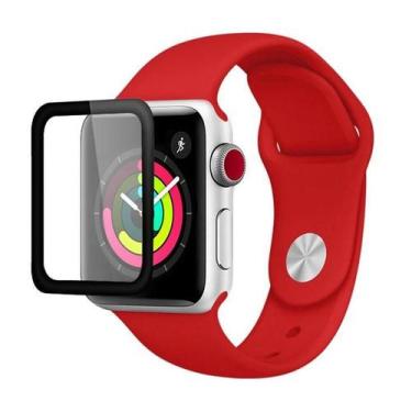Imagem de Película Apple Watch 38 mm, PMMA, Originais iPlace, Borda Curva, Preto