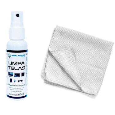 Imagem de Kit Limpa Telas Clean 60Ml Com Pano MicrofibraBranco - Outro Mundo, Br