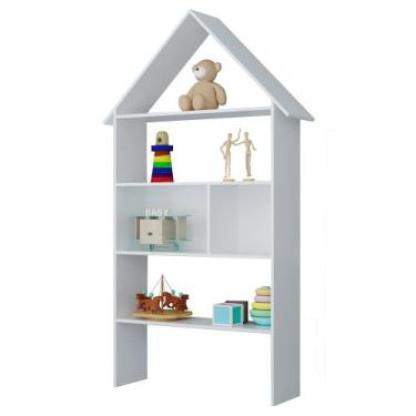 Imagem de Estante Casinha Infantil Organizadora 4 Prateleiras Candy L03 Branco -