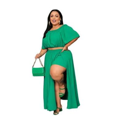 Imagem de Conjunto Cropped E Shorts Saia Longa - Reyn Store, Verde bandeira, G3
