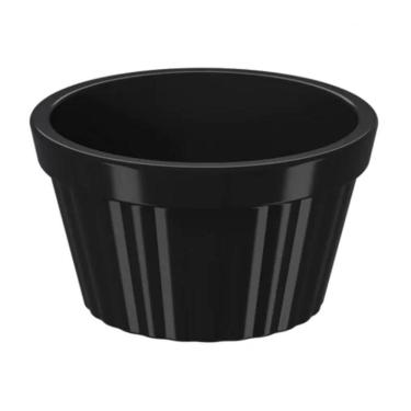 Imagem de Kit 10 Ramekin Canelado Preto 60ml Molheira Shoyu Servir Uno Coza Pequeno