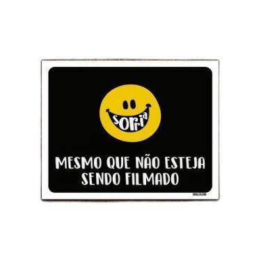 Imagem de Kit 3 Placas Decorativa Sorria Mesmo Que Não Esteja Filmado - Sinalizo