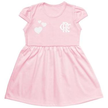 Imagem de Vestido Flamengo Infantil Rosa Torcida Baby, Rosa, Tam 8