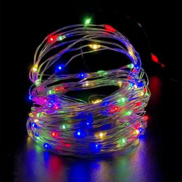 Imagem de Fio De Fada Cordao De Luz Varal Led 5 metros Natal Decoração Natalina Luzes Brilhantes para Festas e Eventos Colorido 5 Metros