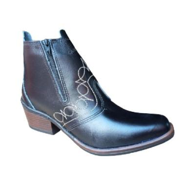 Imagem de BOTA COUNTRY MASCULINA BOTINA COWBOY VAQUEJADA SALTO ALTO CARRAPETA CO