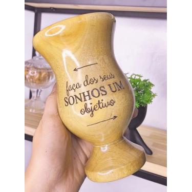 Imagem de Cuia de Madeira Lisa com Pé - Sonhos - Encanto Laser