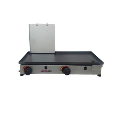 Imagem de Chapa 60x30 Cm Premium Reforçada Chapa À Gás Com Prensa - METALLUX