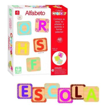 Imagem de Carimbo Alfabeto Pedagogico Brinquedo Didatico Mdf Nig 0450 Nig Brinqu