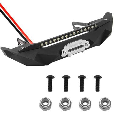 Imagem de ShareGoo 1/10 Scale Front Bumper,Metal Bull Bar Front Bumper with LED Lights Bar Compatible with Axial SCX10 90046 90047 Traxxas TRX4 RC4WD D90 TF2 1/10 RC Crawlers