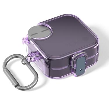 Imagem de Capa para CMF Buds Pro 2, capa de TPU transparente e protetora para fones de ouvido com carregamento CMF Buds Pro 2, sistema de bloqueio seguro com chaveiro (roxo)