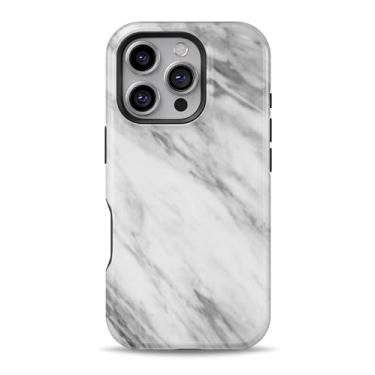 Imagem de DesignSkinz Capa rígida fina resistente a arranhões compatível com iPhone 14 Plus (compatível com MagSafe) - Superfície de mármore ardósia V10