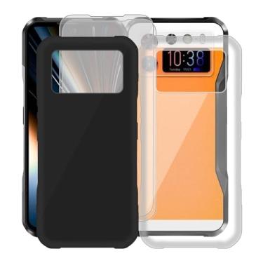 Imagem de KJYFOANI Capa para Doogee V20S, com [2 películas protetoras de tela de vidro temperado], capa preta de silicone macio à prova de choque para Doogee V20S (6,4 polegadas) - Preto e transparente