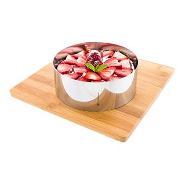 Imagem de Anel de assar de 15 cm, 1 anel redondo para bolo – seguro para forno e congelador, assar doces, mousses e outras sobremesas, molde de anel de aço inoxidável, lavável na máquina de lavar louça, para cozinhar ou assar – Utensílios para restaurantes