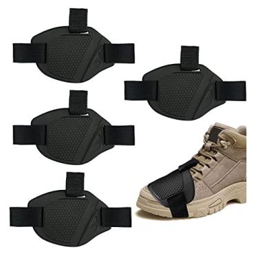 Imagem de Roucerlin 4 peças de almofada de câmbio macia para motocicleta, protetor de sapato de motocicleta, capa protetora de bota de motocicleta, protetor ajustável para acessórios de engrenagem, Preto, 4.5-7