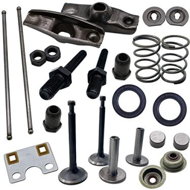 Imagem de Vedações de haste de válvula de motor gerador para Honda GX160 GX200 com placa guia, balancim de lavadora de pressão, peças de pivô de braço com porcas de ajuste, kit de elevação de mola