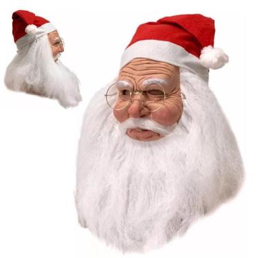 Imagem de Mascara de Papai Noel Realista Natal Natalino Latex Fantasia Barba Ocu