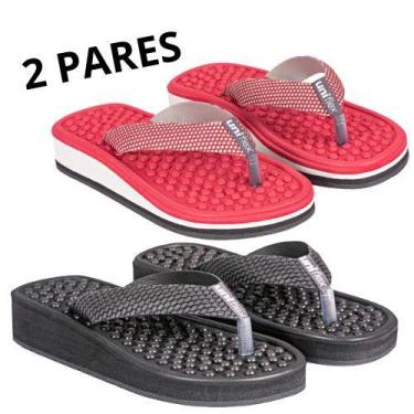 Imagem de Kit 2 Pares Chinelos Ortopédicos Massageador P/Esporão - UNIFLEX, Pret