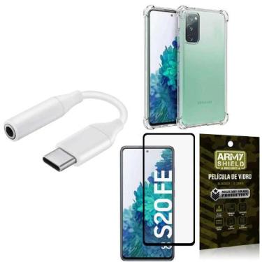 Imagem de Capinha Samsung S20 Fe + adaptador Tipo C para Fone P2 + Película 3D -