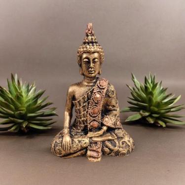 Imagem de Estatueta Buda Hindu Tibetano Meditando Pequeno Decorado - Decore Casa