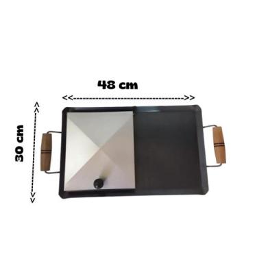 Imagem de Chapa Bifeteira Para Lanche Gourmet e Porções Frituras 48x30 Com Prens