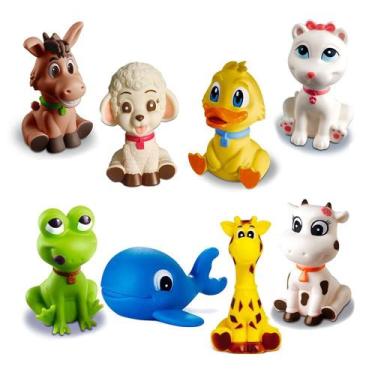 Imagem de Kit com 8 Brinquedos De Vinil Para Bebê A Partir De 3 Meses -c - Comet
